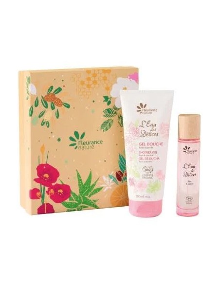 Cofre rosa y jazmín perfume+gel ducha 50 ml + 200 ml Fleurance Nature