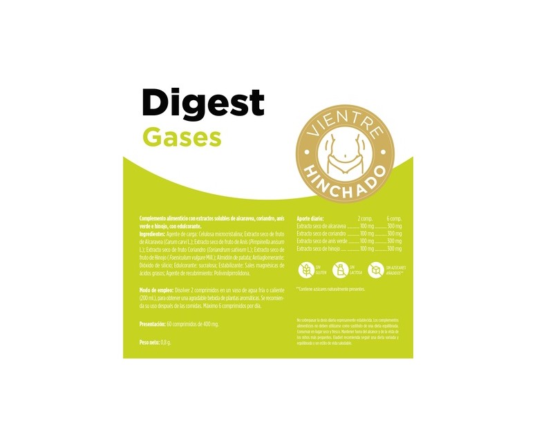 Digest Gases 60 comprimidos de 400mg (Anís) Eladiet