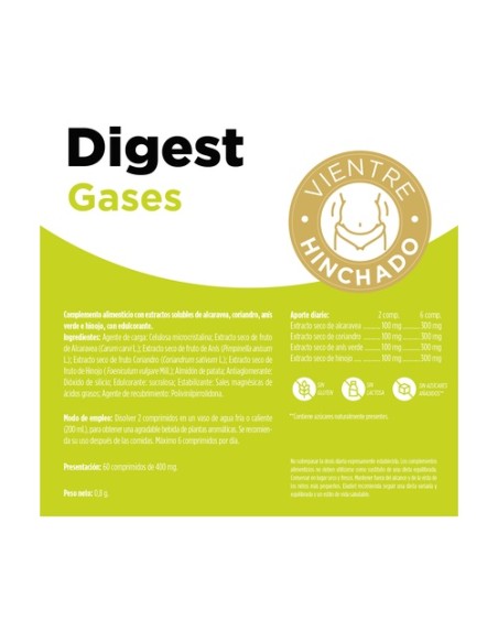 Digest Gases 60 comprimidos de 400mg (Anís) Eladiet