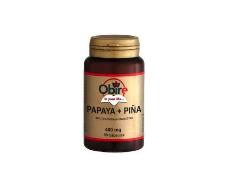 Papaya y Piña 90 cápsulas de 400mg Obire