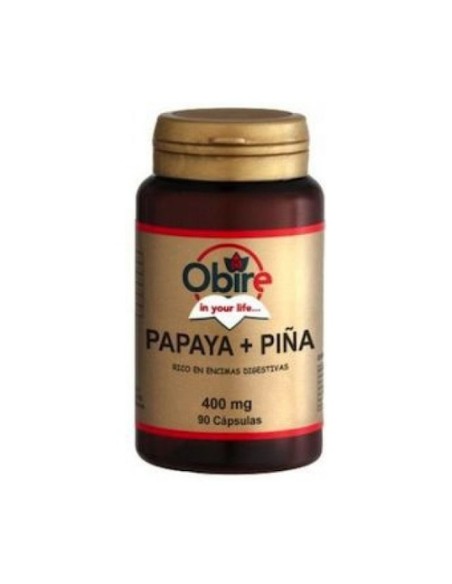 Papaya y Piña 90 cápsulas de 400mg Obire