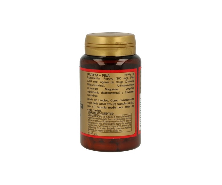 Papaya y Piña 90 cápsulas de 400mg Obire