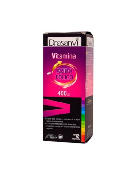 Vitamina B9 400µG ácido fólico 90 comprimidos Drasanvi