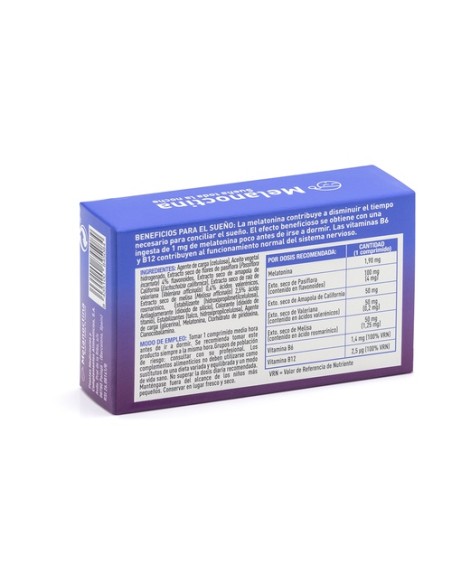 Melanoctina sueña toda la noche (Melatonina 1,9 mg) 30 comprimidos Plameca