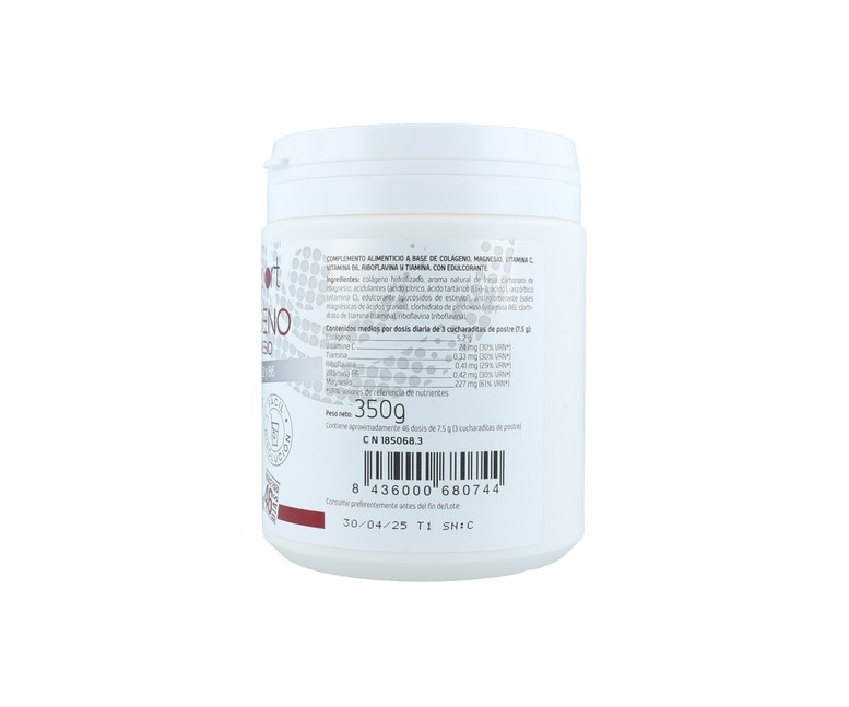 Colágeno con Magnesio y Vitamina C + B1 B2 B6 Amlsport 350 g de polvo (Fresa) Ana Maria Lajusticia