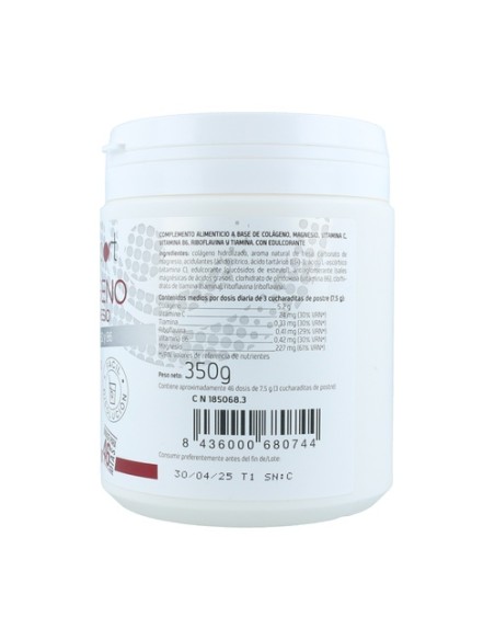 Colágeno con Magnesio y Vitamina C + B1 B2 B6 Amlsport 350 g de polvo (Fresa) Ana Maria Lajusticia
