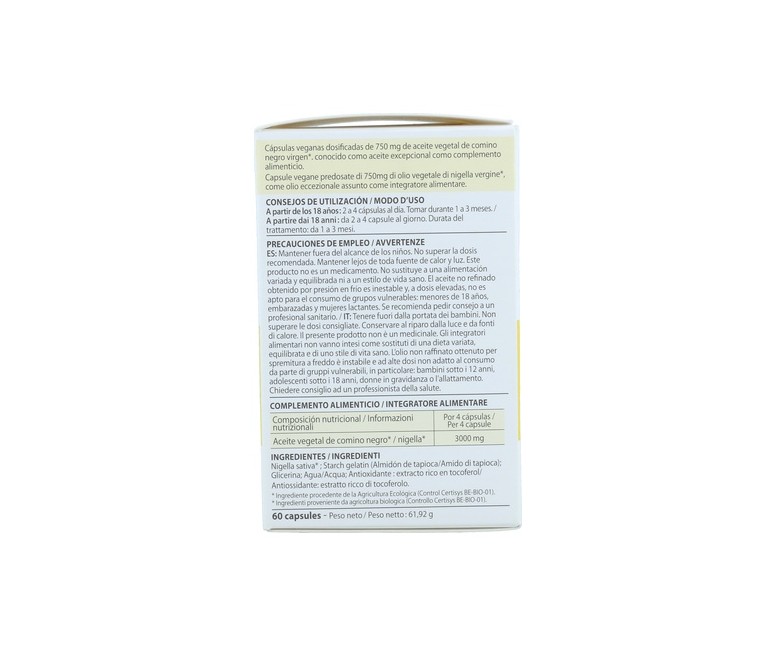 Cápsulas de Aceite Vegetal de Comino Negro 60 cápsulas Pranarom