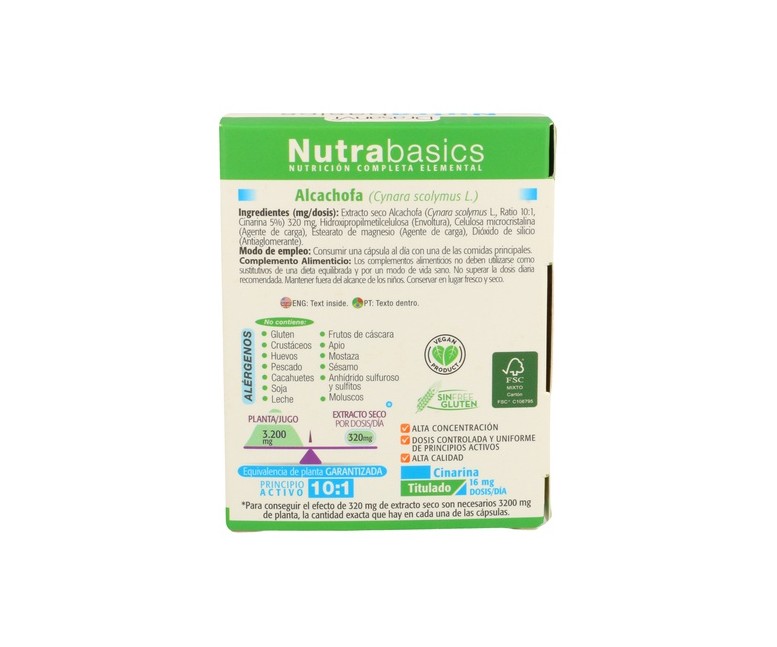Nutrabasics Alcachofa 30 cápsulas Drasanvi