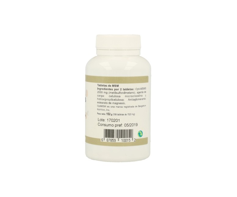 Msm Organics 100 comprimidos de 1000mg Ortocel Nutri Therapy