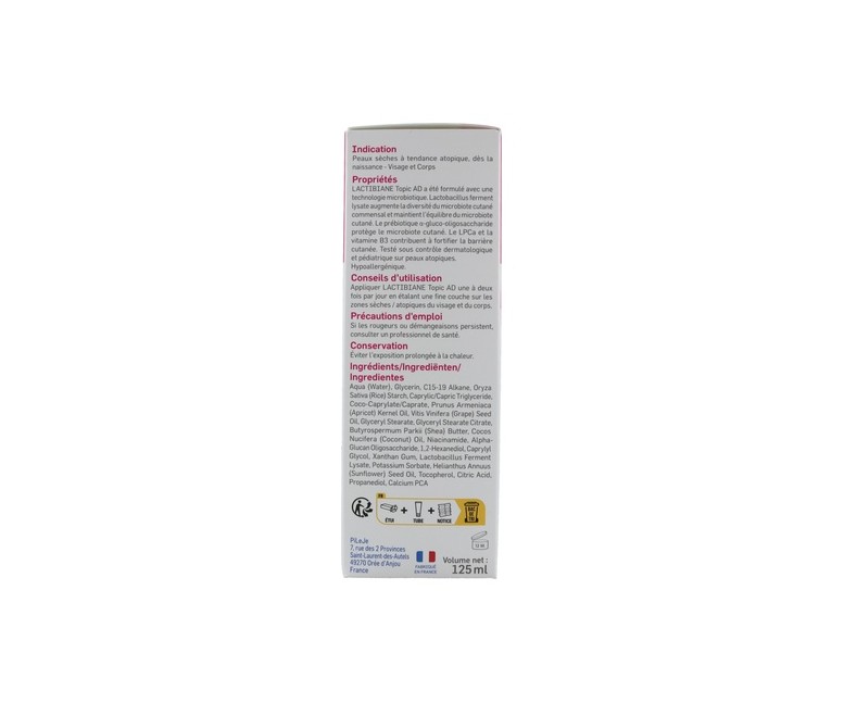 Lactibiane Topic Ad 125 ml de crema Pileje