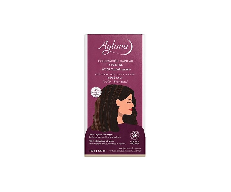 Colorante vegetal 100 castaño oscuro 100 g de polvo Ayluna