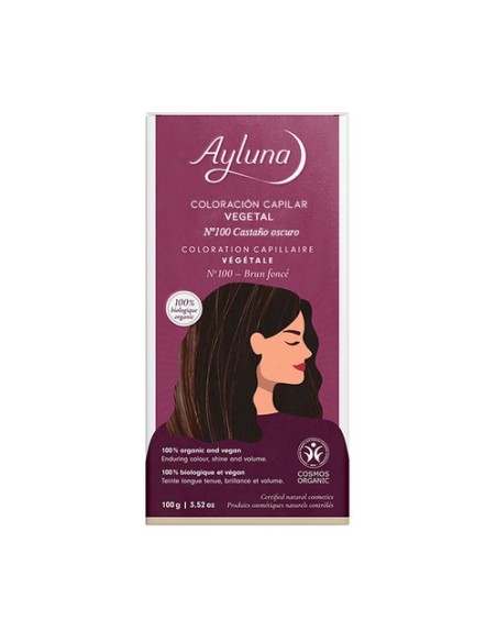 Colorante vegetal 100 castaño oscuro 100 g de polvo Ayluna