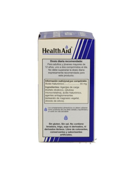 Ácido Hialurónico 30 comprimidos de 55mg Health Aid