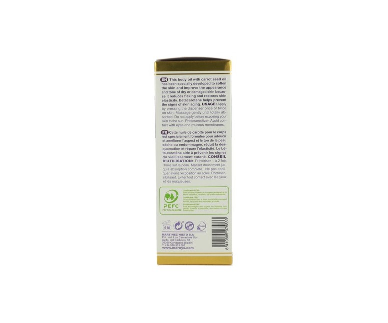Aceite corporal de Zanahoria 100 ml MARNYS®