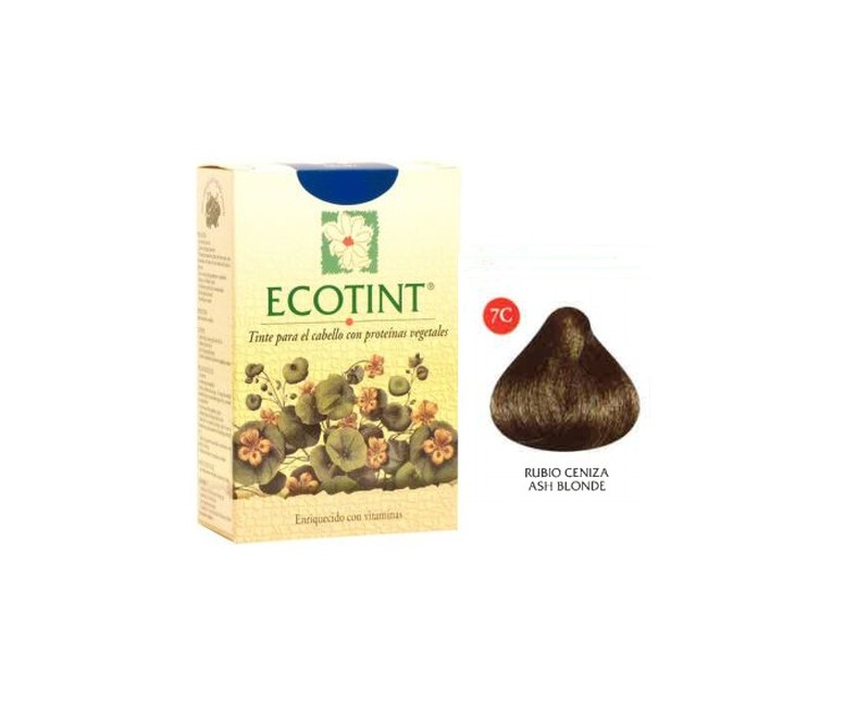 Rubio Ceniza Tinte para Cabello (7C) 130 ml Ecotint