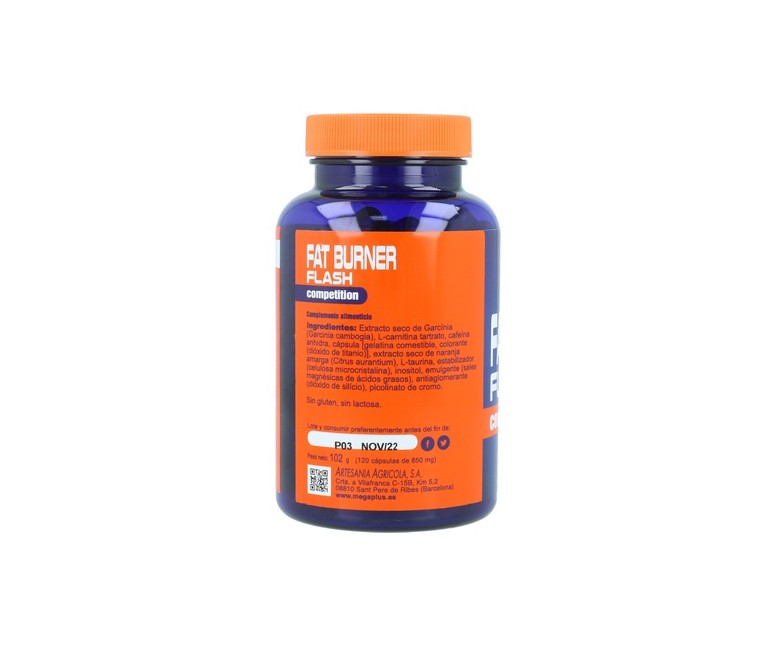 Fat Burner Flash Complet 120 cápsulas Mega Plus