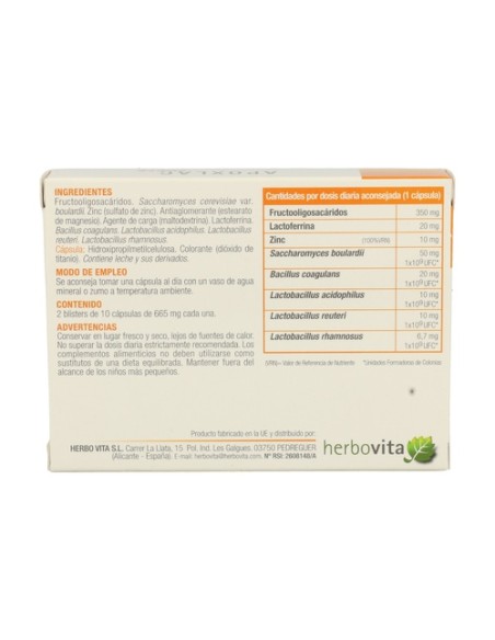 Apoxlac Forte 20 cápsulas de 665mg Herbovita