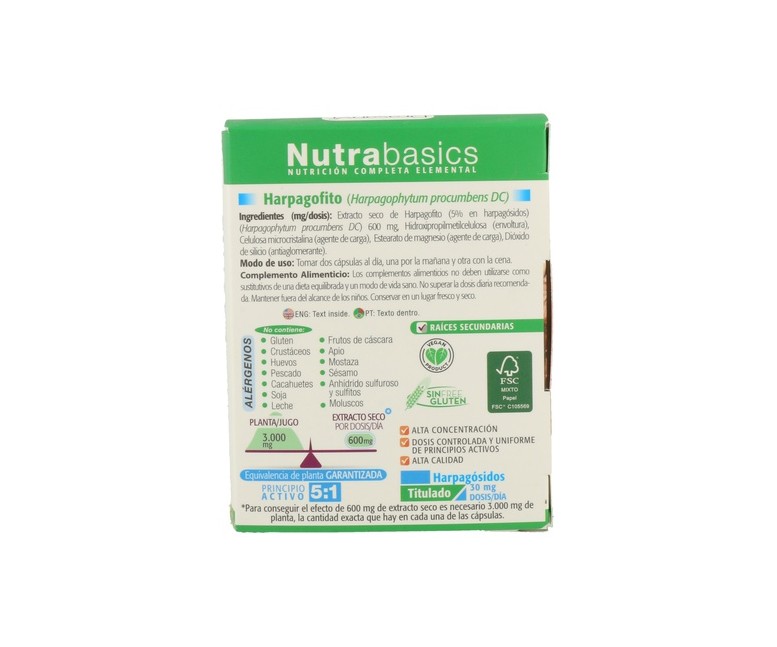 Nutrabasics Harpagofito 60 cápsulas Drasanvi