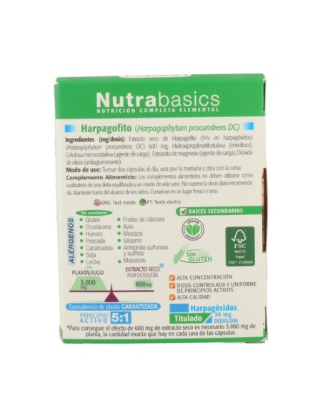 Nutrabasics Harpagofito 60 cápsulas Drasanvi