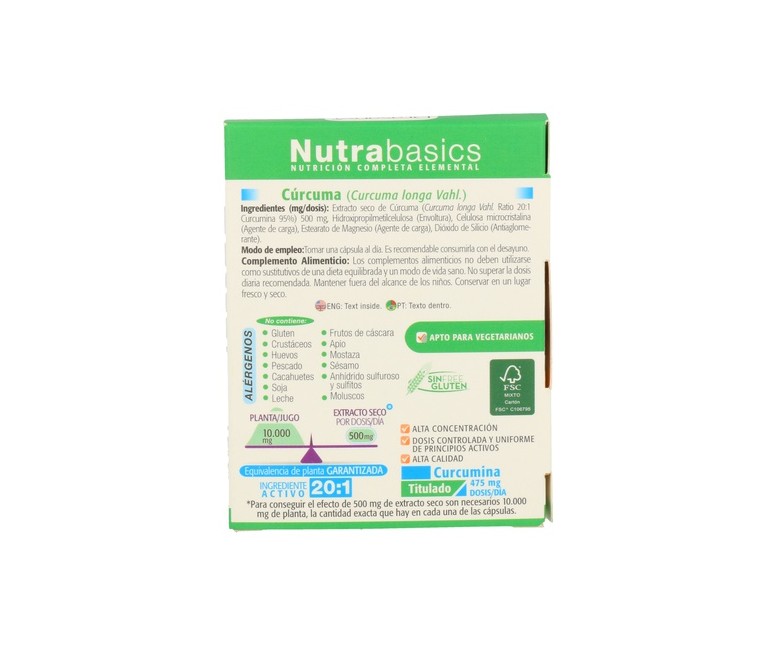 Nutrabasics cúrcuma 24 cápsulas de 770mg Drasanvi