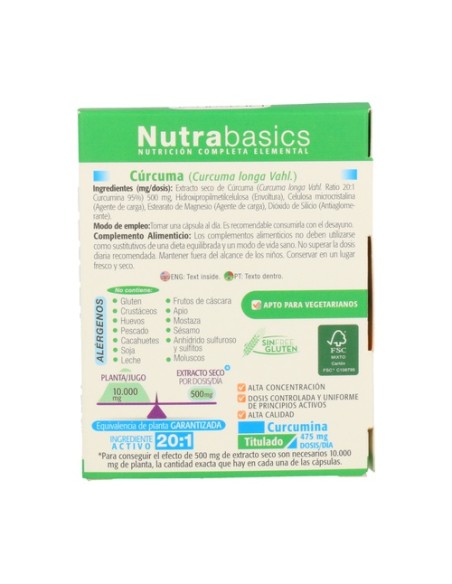 Nutrabasics cúrcuma 24 cápsulas de 770mg Drasanvi