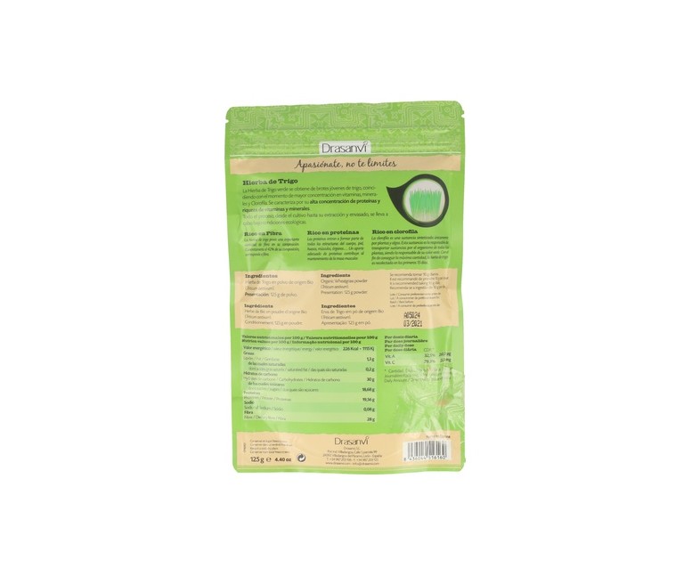 Hierba Trigo Bio Superalimentos 125 g de polvo Drasanvi