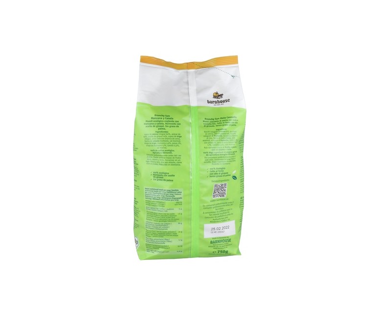 Muesli Krunchy Sun de Manzana y Canela 750 g Barnhouse
