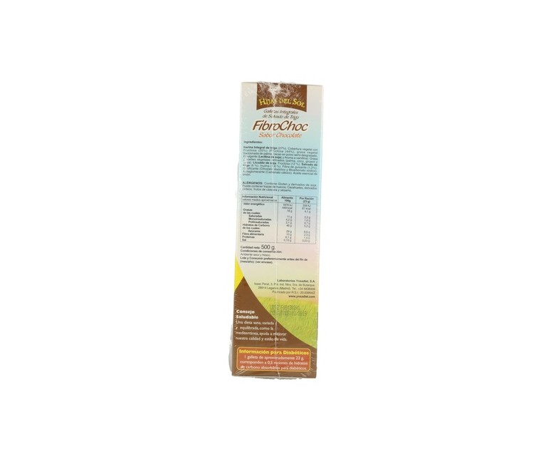 Galletas Fibrochoc Sin Azúcar 500 g Hijas del Sol