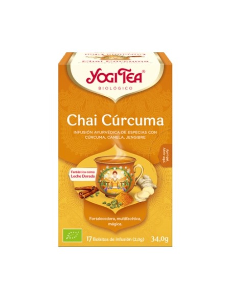 Infusión ayurvédica Chai Cúrcuma 17 bolsitas infusoras de 2g Yogi Tea