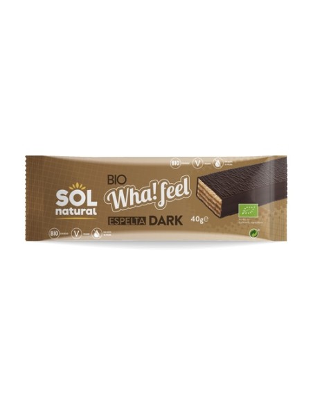 Wha!feel snack de espelta bañado en cacao Bio 1 unidad de 40g Sol Natural