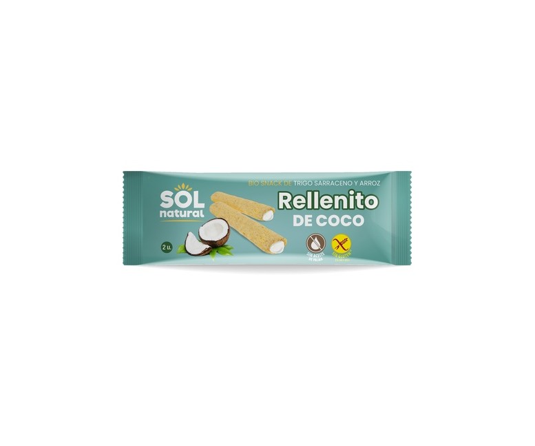 Snack Rellenito de coco sin gluten Bio 2 unidades de 25g Sol Natural