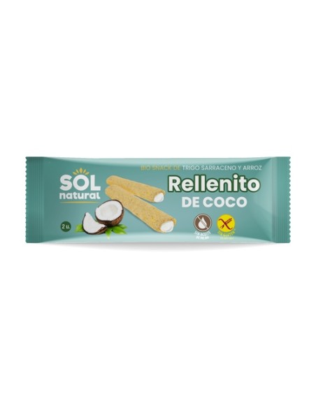 Snack Rellenito de coco sin gluten Bio 2 unidades de 25g Sol Natural