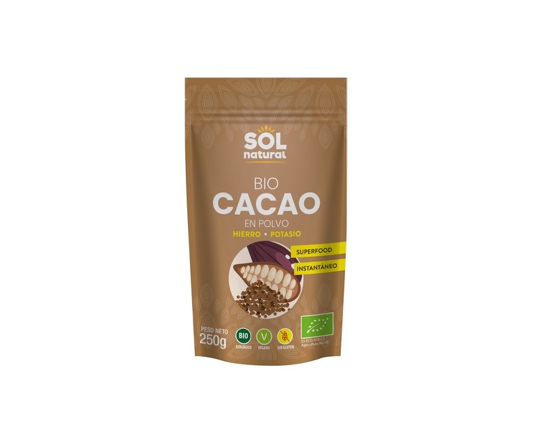 Cacao en polvo Bio 250 g de polvo Sol Natural