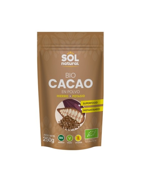 Cacao en polvo Bio 250 g de polvo Sol Natural