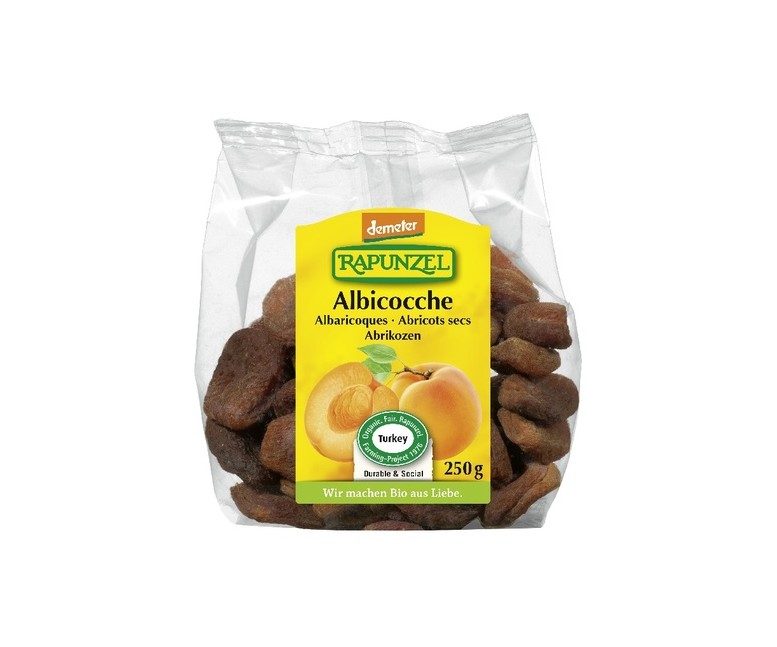 Albaricoques enteros secos Bio 250 g Rapunzel