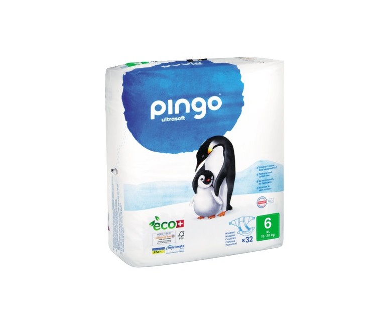 Pañales Ecológicos Pingo T6 XL (15-30 kg) 32 unidades PINGO