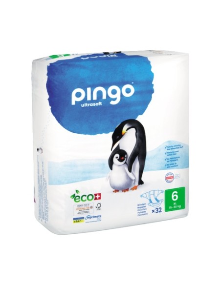 Pañales Ecológicos Pingo T6 XL (15-30 kg) 32 unidades PINGO