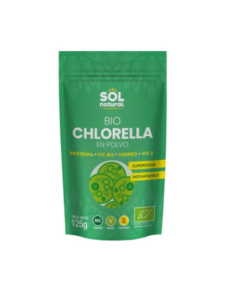 Chlorella en polvo Bio 125 g de polvo Sol Natural
