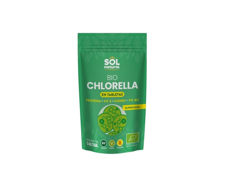 Chlorella en tabletas Bio 140 tabletas Sol Natural