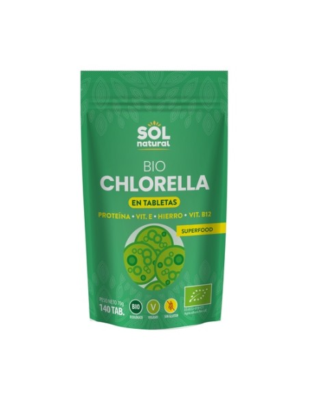 Chlorella en tabletas Bio 140 tabletas Sol Natural