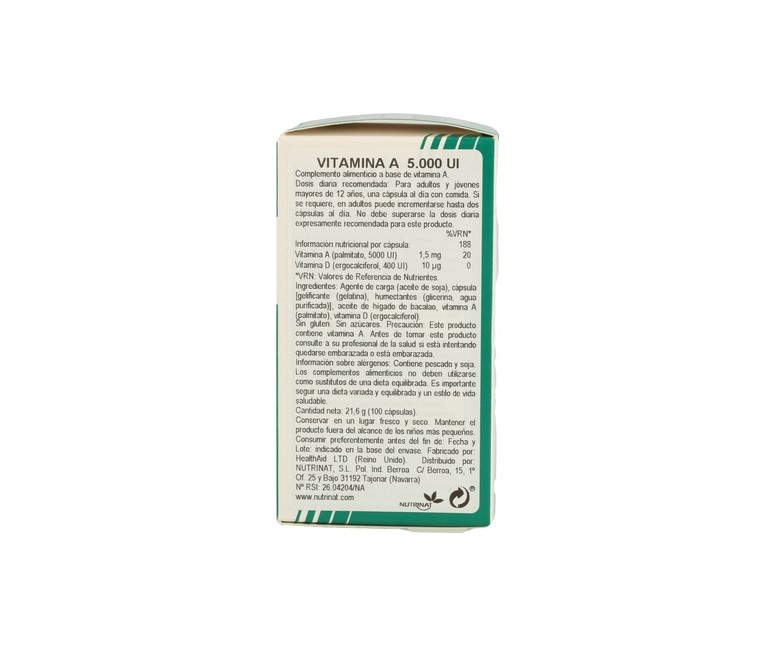 Vitamin A 100 cápsulas Health aid