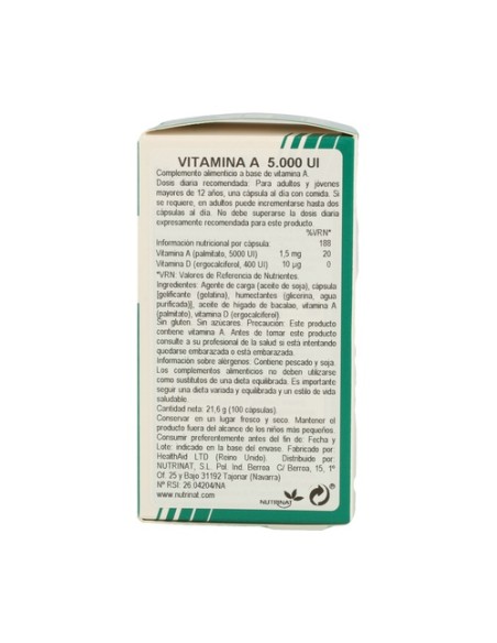 Vitamin A 100 cápsulas Health aid