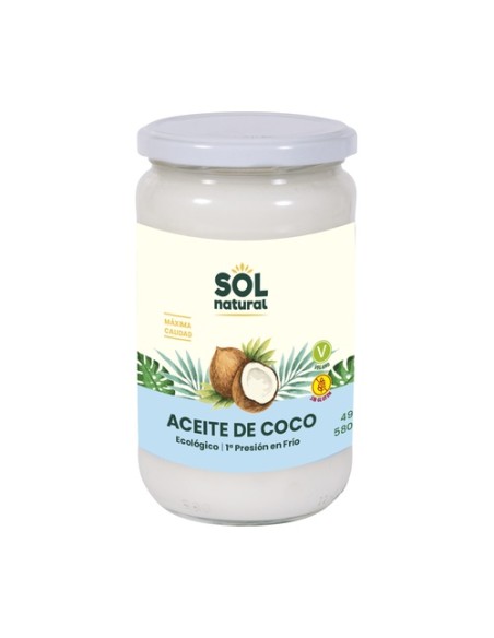 Aceite de coco grande Bio 580 ml de aceite Sol Natural