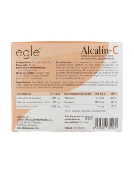 Alcalin C sticks 30 sticks de 4.8g Egle