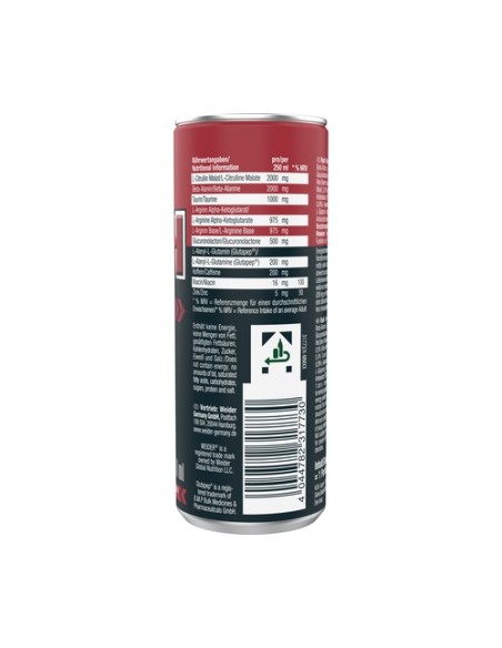 Bebida energética Rush berry blast 250 ml (Frutos Rojos) Weider