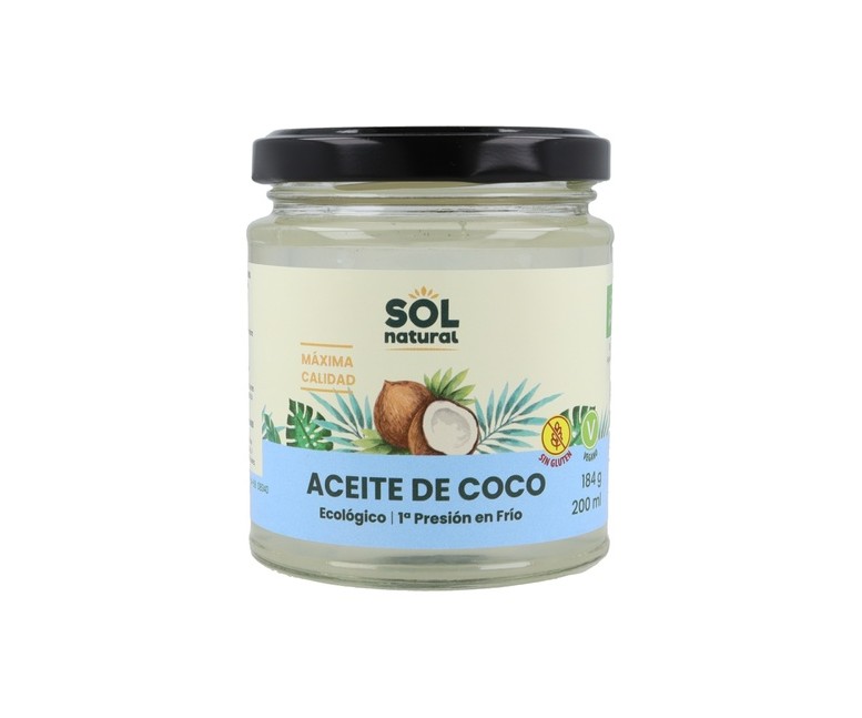 Aceite de coco Bio 200 ml de aceite Sol Natural