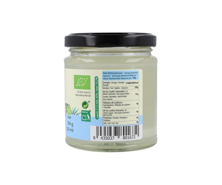 Aceite de coco Bio 200 ml de aceite Sol Natural