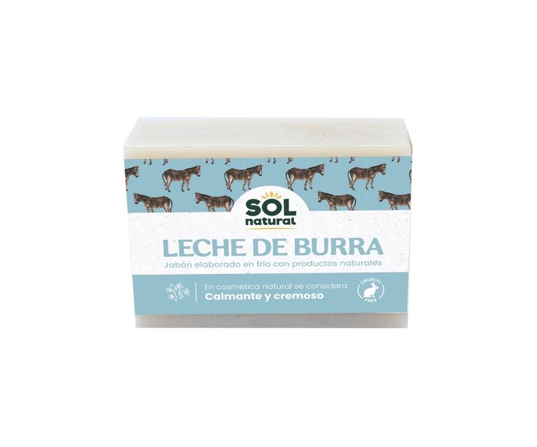 Jabón natural de leche de burra 100 g Sol Natural
