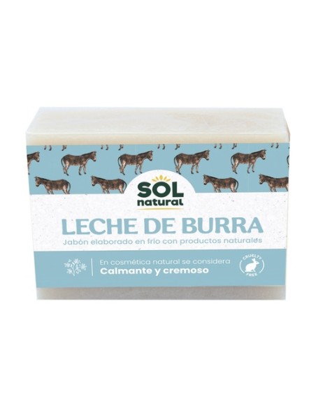 Jabón natural de leche de burra 100 g Sol Natural