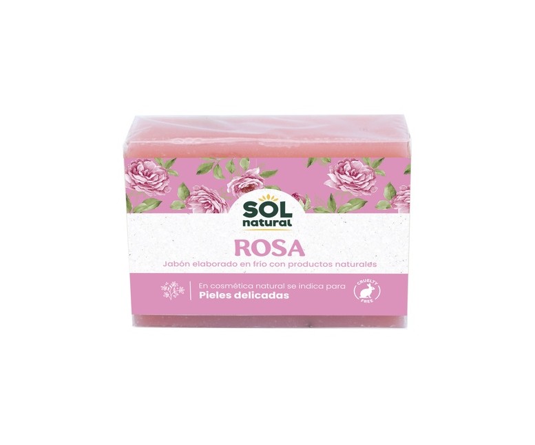 Jabón natural de pétalos de rosa 100 g Sol Natural